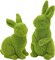 2 PCS Moss Bunny Decorative Figurines Flocked Resin Easter Bunny Decor Green Moss Bunnies for Spring Indoor Table and Bookshelf Decorations Home Rabbit Decorations(Small)